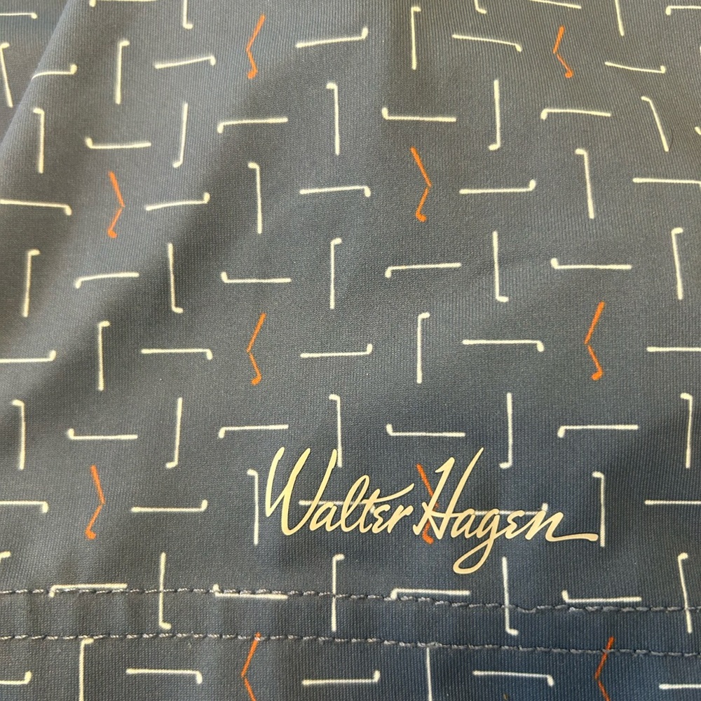 Walter Hagen Men’s Blue Patterned Performance 11 Stretch Golf Polo SZ Large EUC - Picture 14 of 14